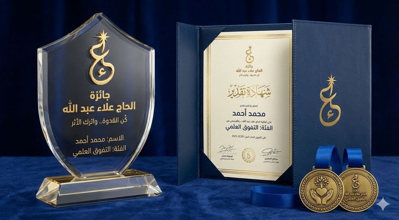 درع وشهادة جائزة علاء الكواتيحي